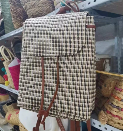 PP Woven Women Backpack Bag