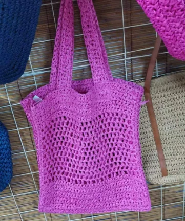 Roża Personalizzata Crochet Paper Women Bag Bil-Logo